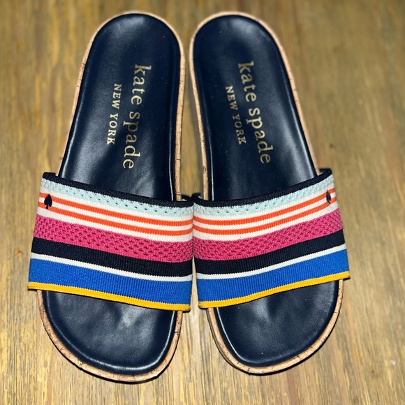 kate spade Shoes - Kate Spade Breeze Striped Platform Slide Sandals size 8